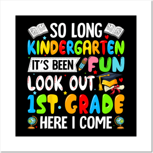 Kids Kids So Long Kindergarten Graduation 1st Grade  2 Posters and Art
